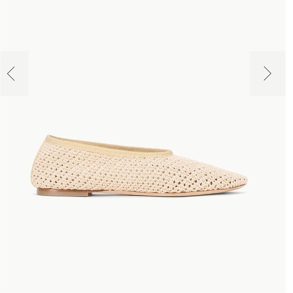 STAUD ALBA BALLET FLAT CREAM CROCHET